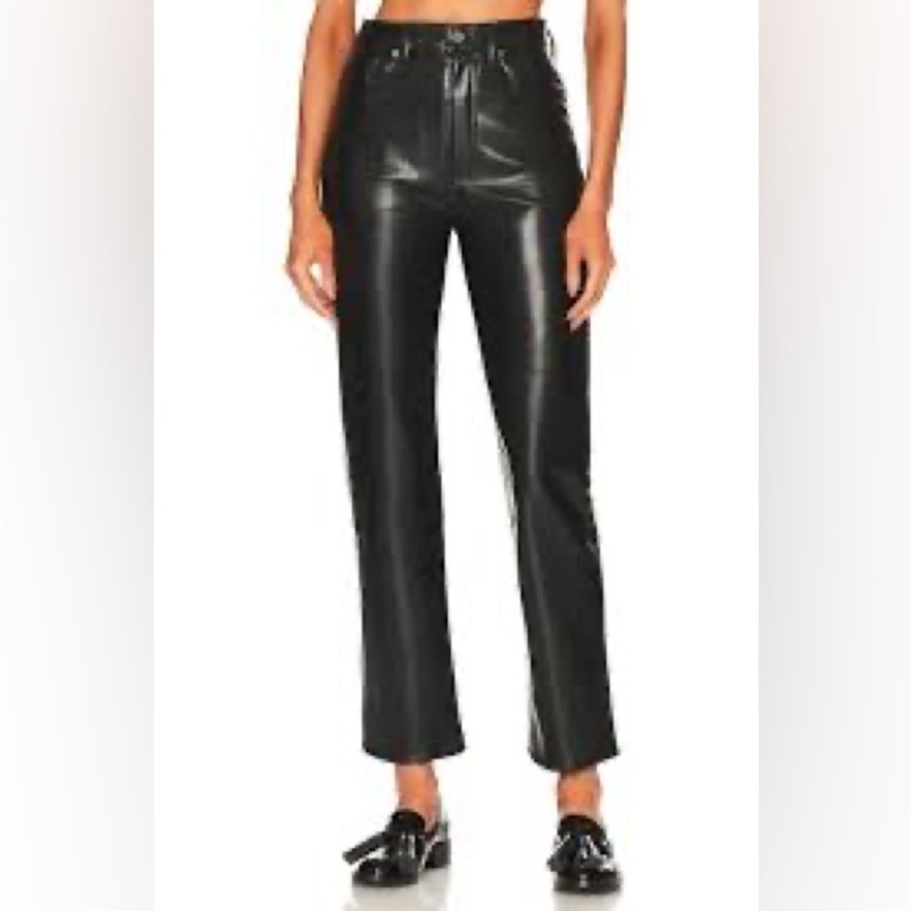 AGOLDE ‘90s Pinch Waist Recycled Leather High-Waist Pant in Detox, Size 27 (NWT)